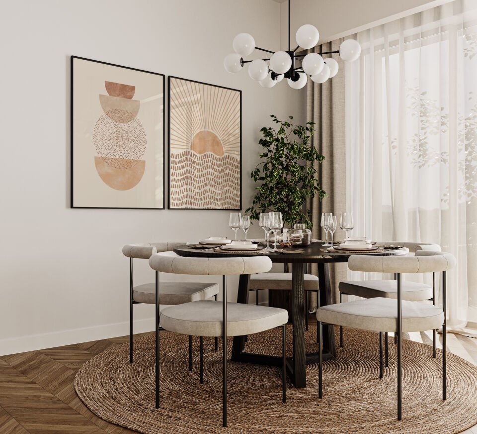 Abstract Sun 2’li Çerçevesiz Poster