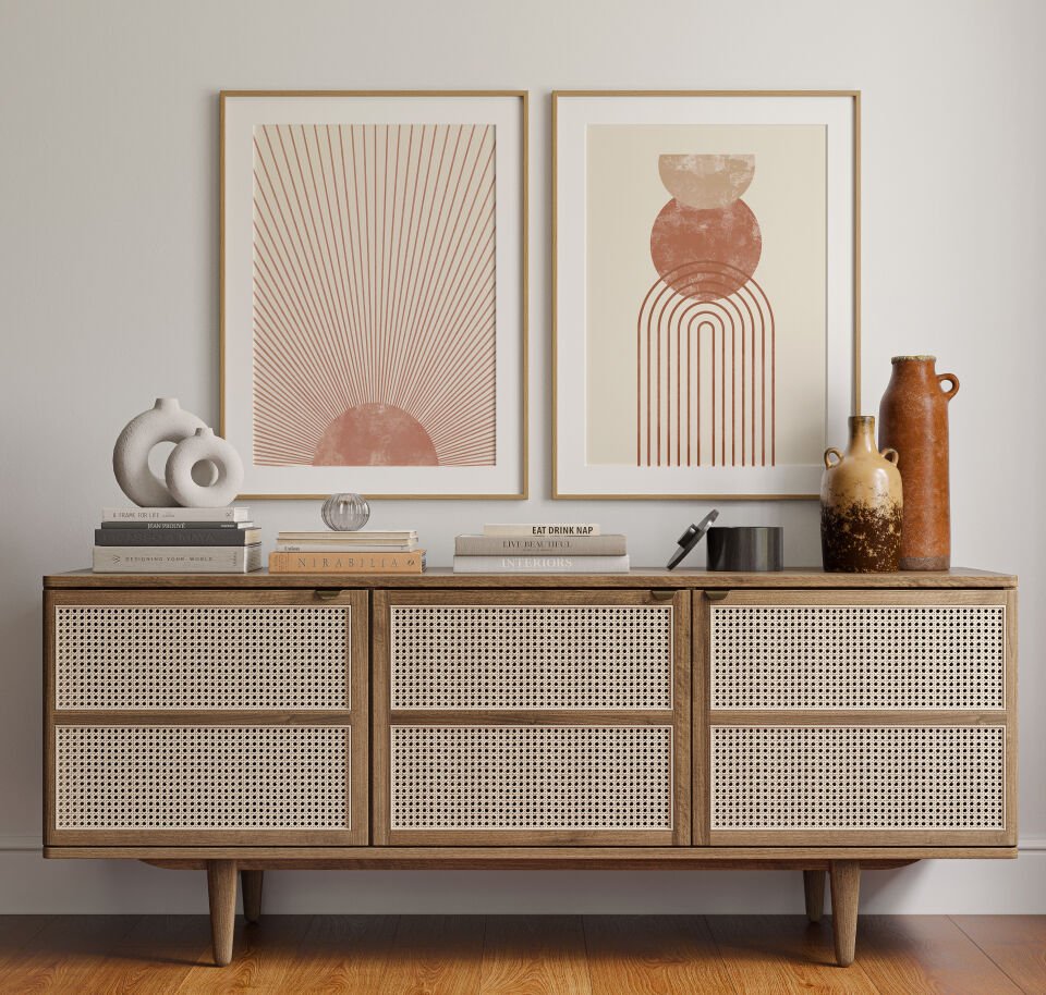 Abstract Sun & Shapes 2’li Çerçevesiz Poster