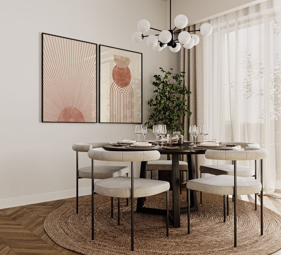 Abstract Sun & Shapes 2’li Çerçevesiz Poster