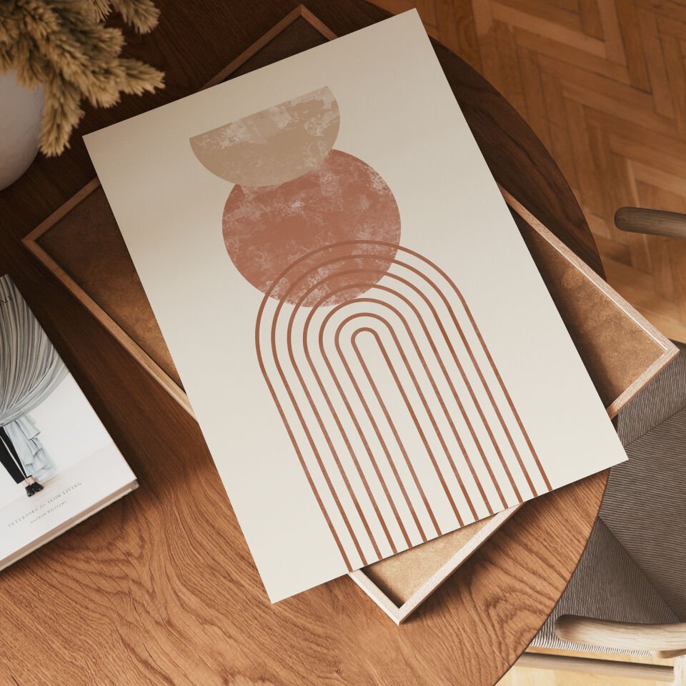 Abstract Sun & Shapes 2’li Çerçevesiz Poster