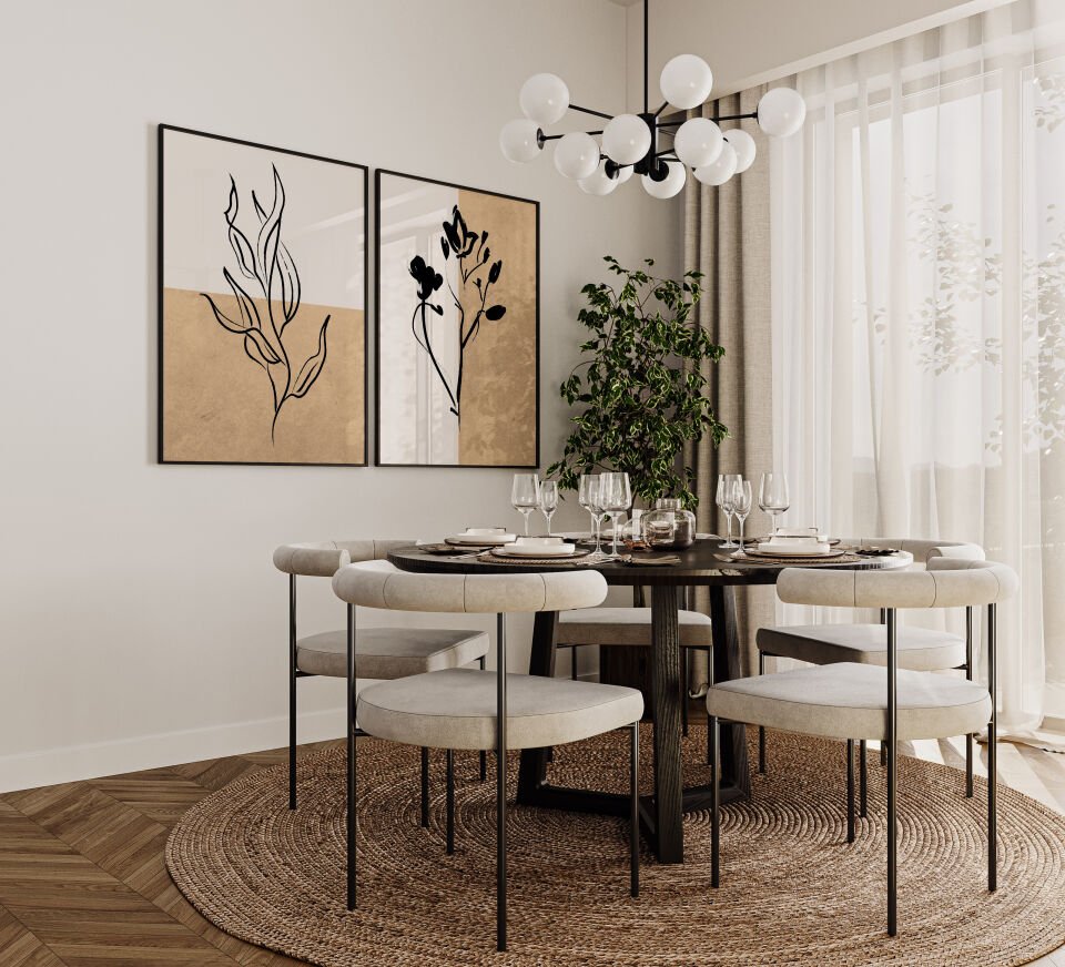 Botanical Line Art 2’li Çerçevesiz Poster