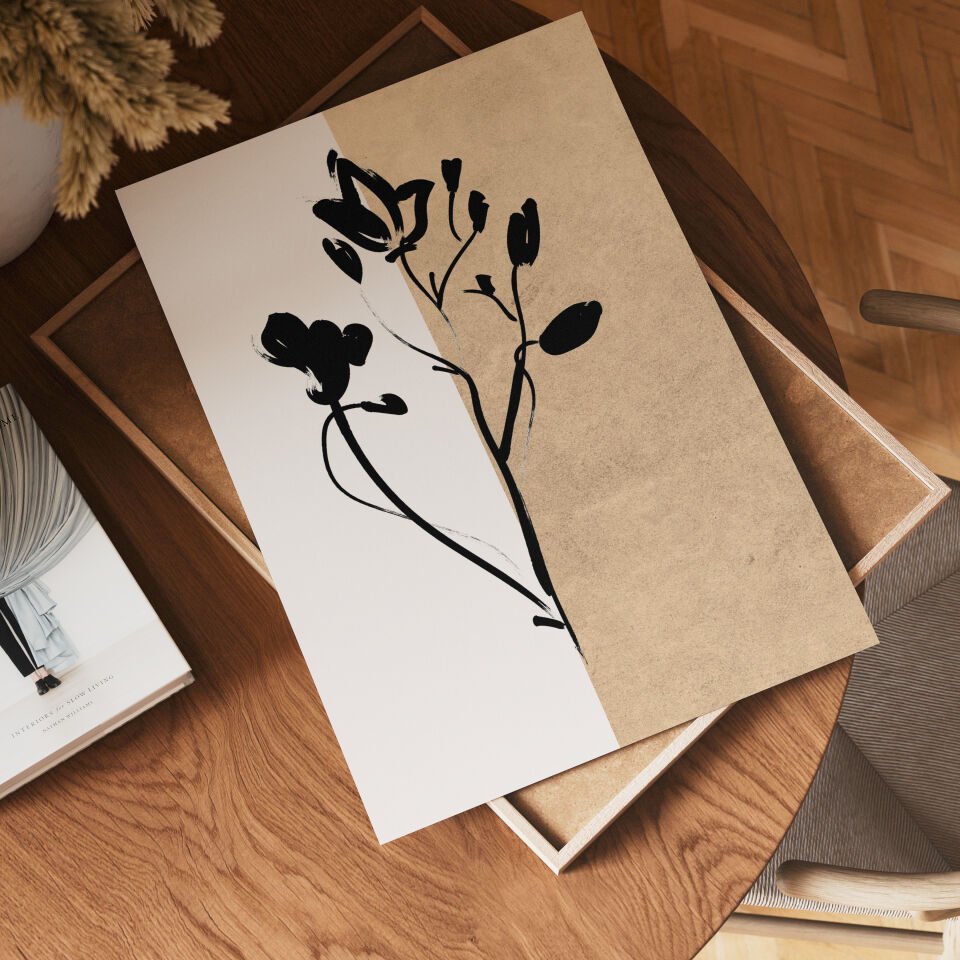 Botanical Line Art 2’li Çerçevesiz Poster