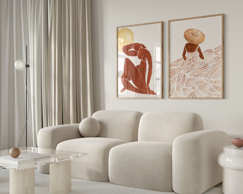 Abstract Modern Figures 2’li Çerçevesiz Poster