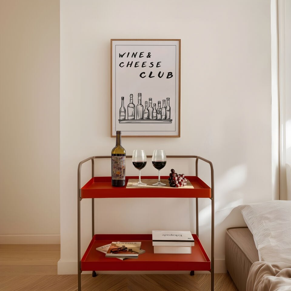 Wine & Cheese Club Çerçevesiz Poster