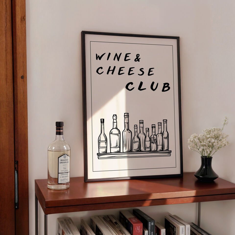 Wine & Cheese Club Çerçevesiz Poster